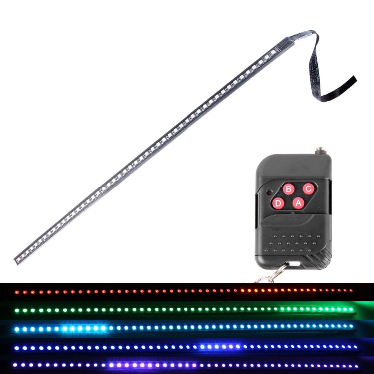 5050 20W 48 LED RGB Car Truck Remote Colorful Knight Rider LED Strobe Scanner Flash Strip Light, DC 12V  Cable Length: 130cm, 0