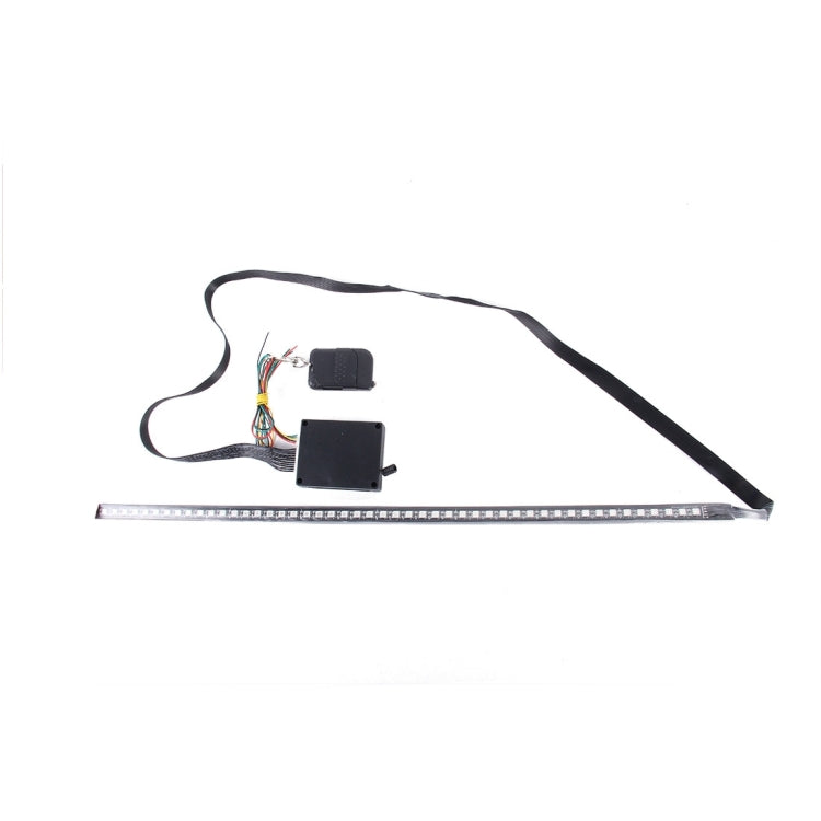 5050 20W 48 LED RGB Car Truck Remote Colorful Knight Rider LED Strobe Scanner Flash Strip Light, DC 12V  Cable Length: 130cm, 0