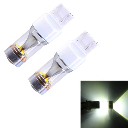 2 PCS T20/7443 350 LM 6000K Dual Wires 30W White Light 6 LED CREE Canbus Car Brake Light Bulb, DC 12V, T20