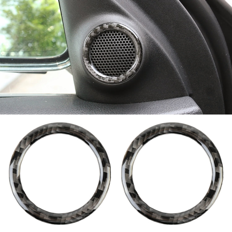 2 pegatinas decorativas de fibra de carbono para bocina delantera de coche para Jeep Grand Cherokee 2014-2017.