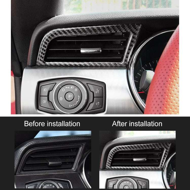 Conjunto de 2 autocolantes decorativos para a saída de ar lateral do painel de instrumentos do Ford Mustang 2015-2020.