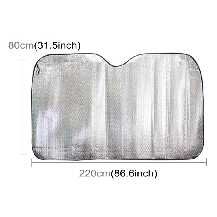 Silver Aluminum Foil Sun Shade Car Windshield Visor Cover Block Front Window Sunshade UV Protect, Size: 220 x 80cm, 220 x 80cm