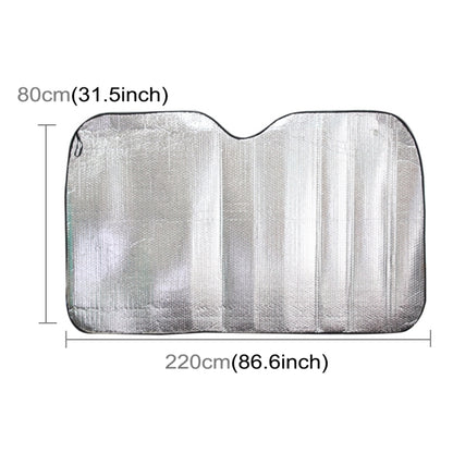 Silver Aluminum Foil Sun Shade Car Windshield Visor Cover Block Front Window Sunshade UV Protect, Size: 220 x 80cm, 220 x 80cm