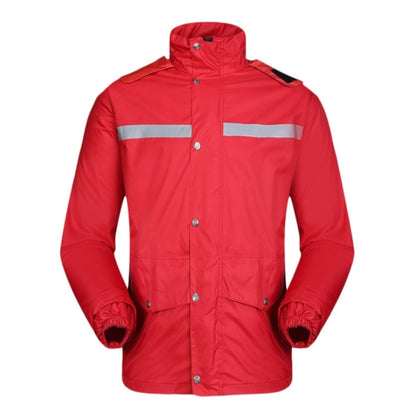 Durable Reflective Motorcycle Split Raincoat Pants Riding Bicycle Electric Bike Windproof Waterproof Rain Wear for Adult, Size: 2XL(Red), Size: 2XL