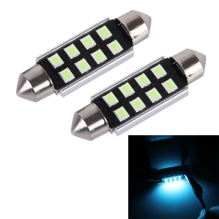 2 unidades de luz LED de lectura para techo de coche, 12 V CC, 2 W, 41 mm, 8 LED SMD-3528, con puerto bicúspide, decodificador, 41 mm