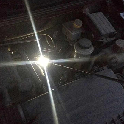 Espejo telescópico retráctil para inspección de chasis de vehículo con luz LED de 3 mm. Diámetro del espejo: 32 mm. Longitud máxima de expansión: 905 mm.