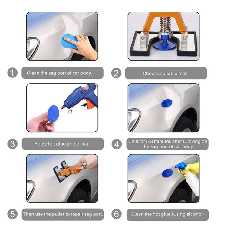 50 in 1 Auto Car Metal PDR Dent Lifter-Glue Puller Tab Hail Removal Paintless Car Dent Repair Tools Kit, with 20W Glue Gun, US Plug or EU Plug, 50 in 1