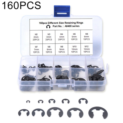160 PCS Car E Shape Circlip Snap Ring Assortment Retaining Rings, 160 PCS
