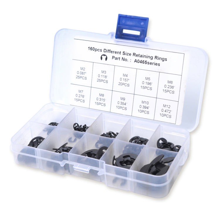160 PCS Car E Shape Circlip Snap Ring Assortment Retaining Rings, 160 PCS