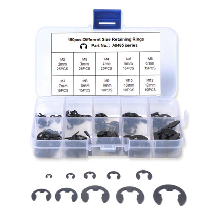 160 PCS Car E Shape Circlip Snap Ring Assortment Retaining Rings, 160 PCS