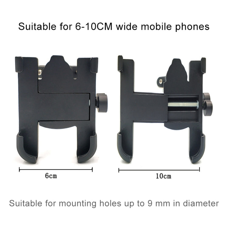 Soporte para teléfono de aleación de aluminio para espejo retrovisor de motocicleta, apto para dispositivos de 60 a 100 mm, espejo retrovisor para 60 a 100 mm