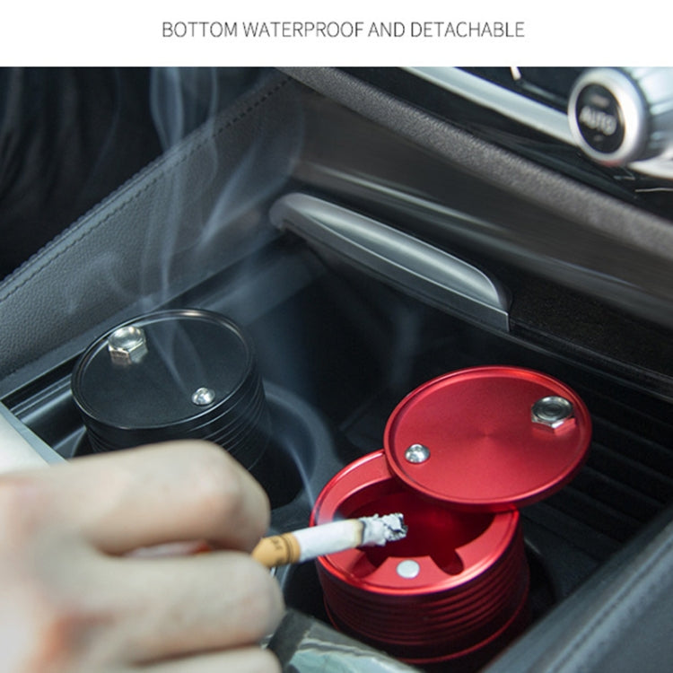 Universal Portable Car Metal Trash Rubbish Bin Ashtray, Universal Black, Universal Red