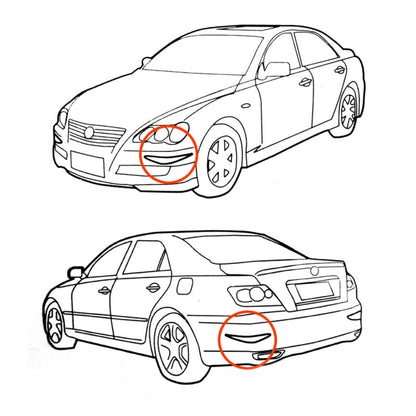 2 protectores de parachoques universales YI-237 para carrocería de coche, adhesivos antirrozaduras, protectores de parachoques