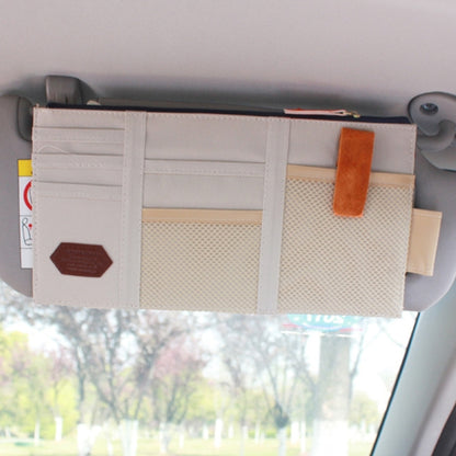 Multi-functional Auto Car Sun Visor Sunglass Holder Card Storage Holder Inner Pouch Bag