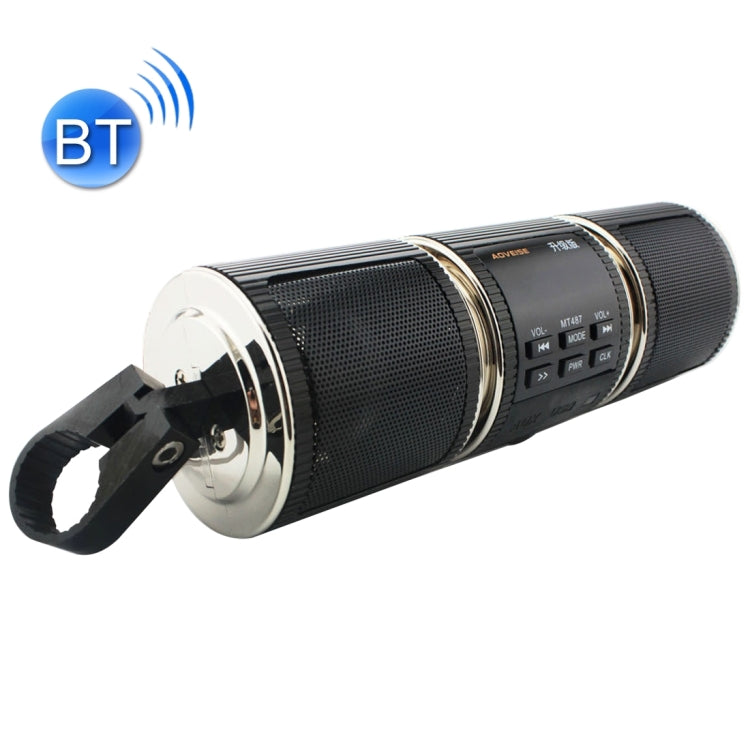 Altavoz estéreo Bluetooth con carcasa de aluminio impermeable para motocicleta, compatible con BT/MP3/FM/TF