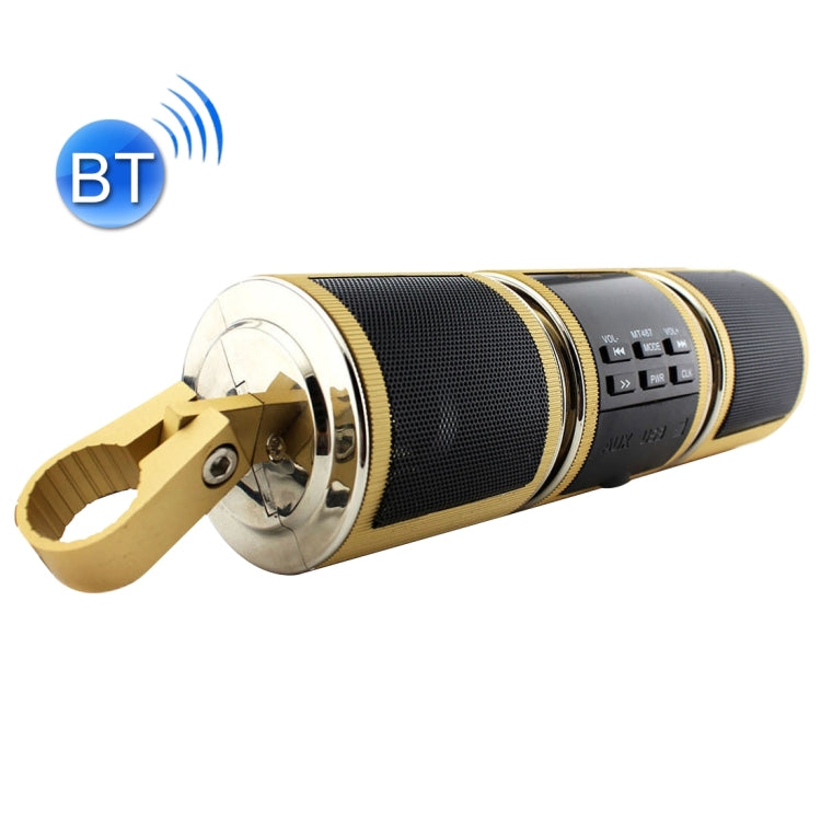Altavoz estéreo Bluetooth con carcasa de aluminio impermeable para motocicleta, compatible con BT/MP3/FM/TF