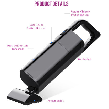 Car Portable Wireless 120W Handheld Powerful Vacuum Cleaner, Wireless (Black), Wireless (White)