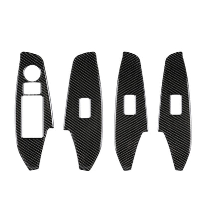Car Carbon Fiber Left Drive Window Lift Panel Decorative Sticker for Mazda Axela 2014 / 2017-2018, Left Drive Window Lift Panel