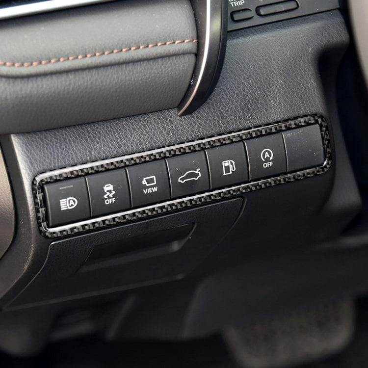Car Carbon Fiber Main Driving Multi-functional Button Frame Decorative Sticker for Toyota Eighth Generation Camry 2018-2019, Main Driving Multi-functional Button