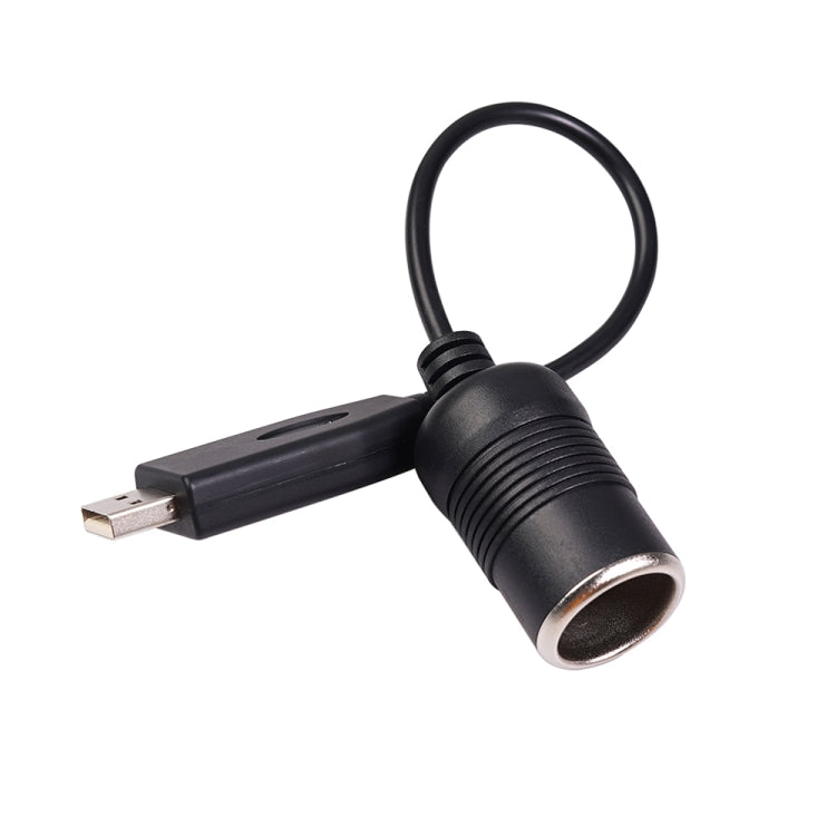 Car Converter USB Port to Car Cigarette Lighter Socket Female 5V to 12V Boost Power Adapter Cable, 5V to 12V