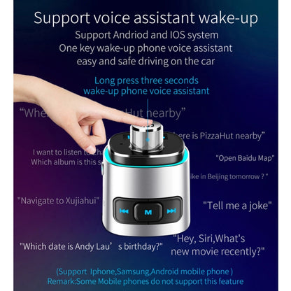 Reproductor MP3 multifunción BC42 con Bluetooth 5.0 para coche, con luz ambiental colorida, compatible con tarjeta TF, disco U y FM.