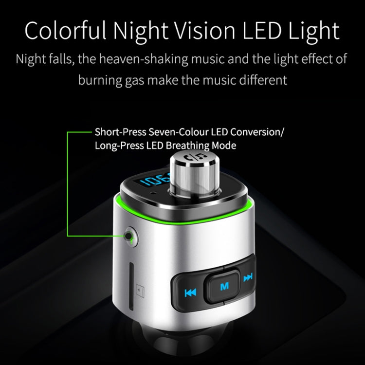 Reproductor MP3 multifunción BC42 con Bluetooth 5.0 para coche, con luz ambiental colorida, compatible con tarjeta TF, disco U y FM.