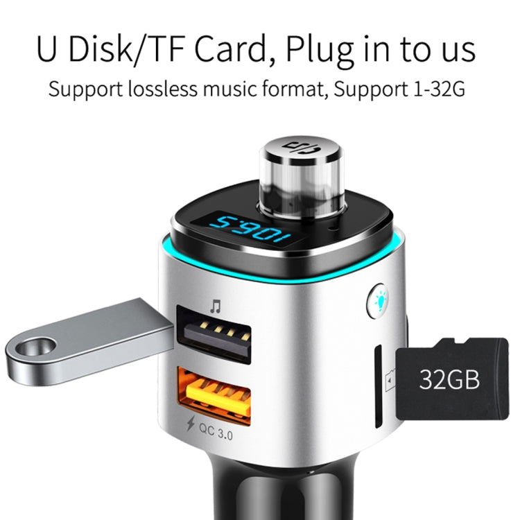 Reproductor MP3 multifunción BC42 con Bluetooth 5.0 para coche, con luz ambiental colorida, compatible con tarjeta TF, disco U y FM.