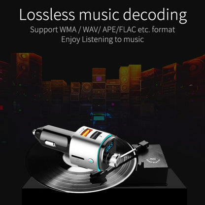 Reproductor MP3 multifunción BC42 con Bluetooth 5.0 para coche, con luz ambiental colorida, compatible con tarjeta TF, disco U y FM.