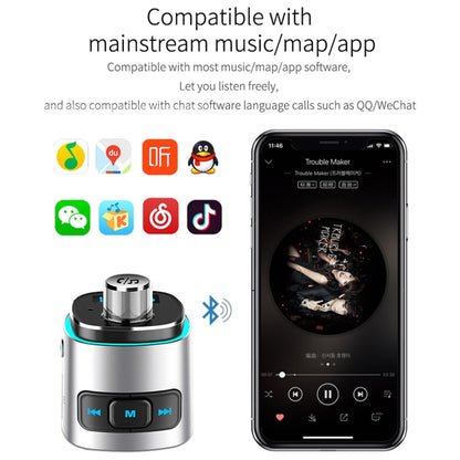 Reproductor MP3 multifunción BC42 con Bluetooth 5.0 para coche, con luz ambiental colorida, compatible con tarjeta TF, disco U y FM.