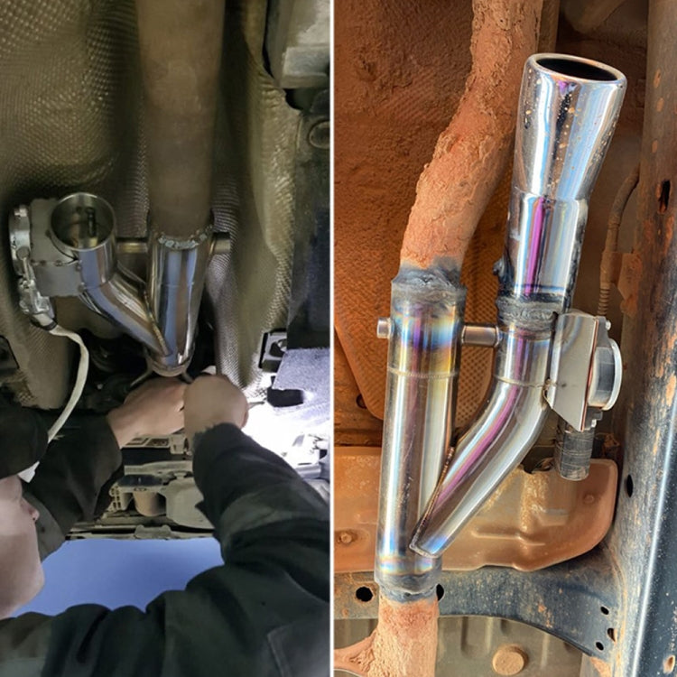 CNSPEED Y Shape 2 In 1 Car Remote Control Electric Exhaust Valve Pipe, Size: 2.25 inch, Size: 2.25 inch