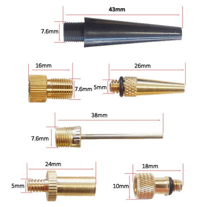 15 in 1 Inflator Adapter French Mouth / US Mouth / UK Mouth Inflation Needle Adapter, 15 in 1
