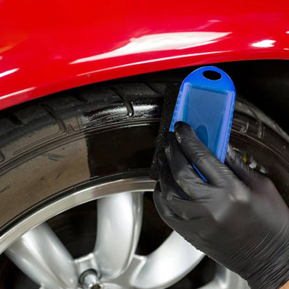 FJYS-01 Car Tires Polishing Waxing Oiling Sponge Brush with Cover, Size: 12x5.5x7cm, Random Color Delivery, with Cover