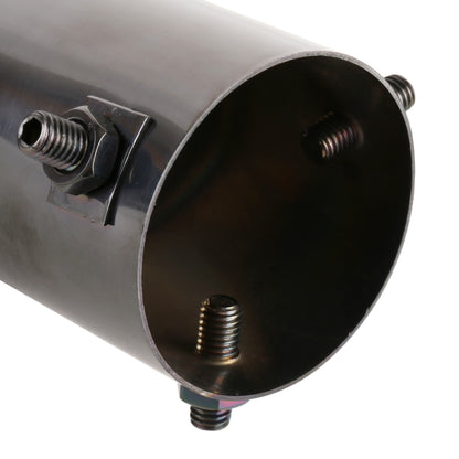 Tubo de escape universal de acero inoxidable con silenciador, diámetro interior: 7,2 cm (gris), azul y plateado.