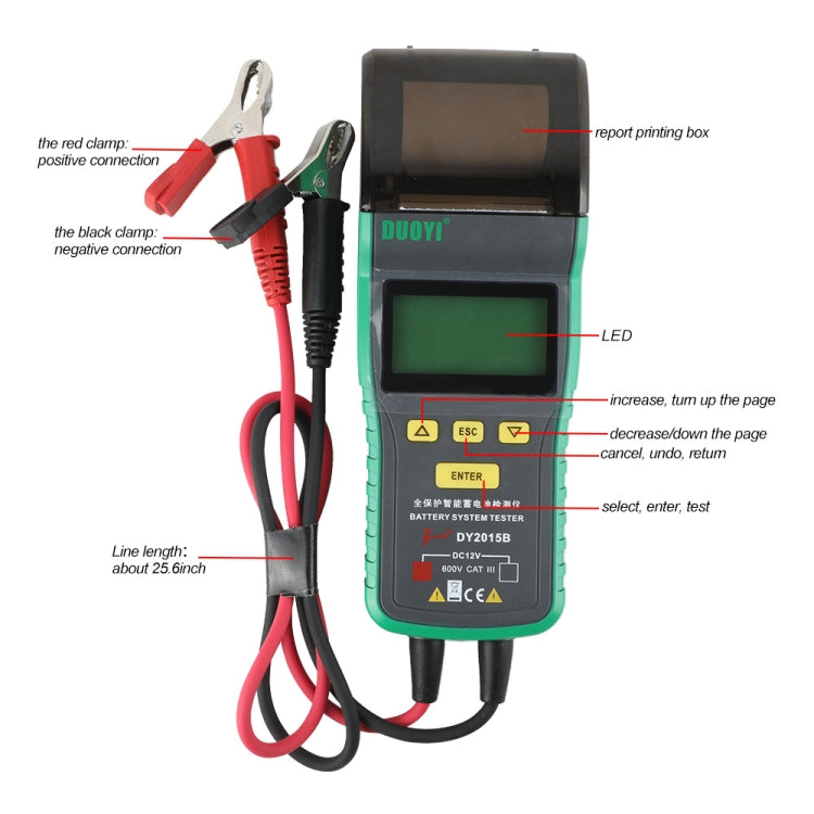DUOYI DY2015B Car 12V Battery Tester, DY2015B