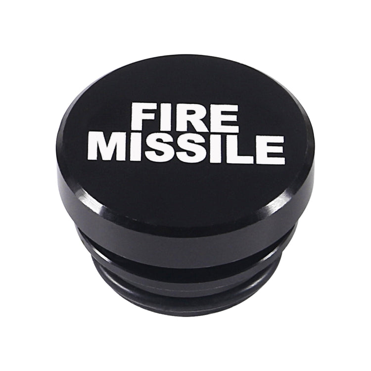 2 unidades de protetor de isqueiro metálico com a inscrição "FIRE MISSILE" para automóvel/moto: FIRE MISSILE (preto) e FIRE MISSILE (vermelho).