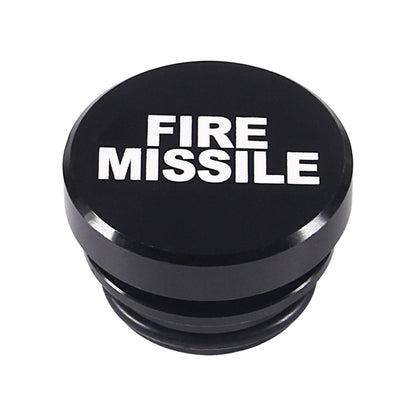 2 unidades de protetor de isqueiro metálico com a inscrição "FIRE MISSILE" para automóvel/moto: FIRE MISSILE (preto) e FIRE MISSILE (vermelho).