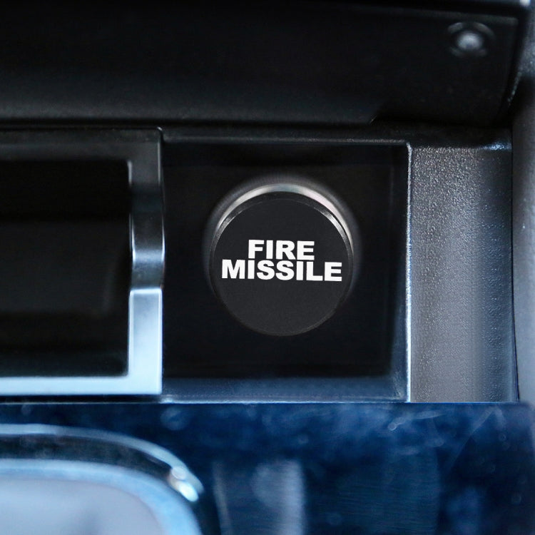 2 unidades de protetor de isqueiro metálico com a inscrição "FIRE MISSILE" para automóvel/moto: FIRE MISSILE (preto) e FIRE MISSILE (vermelho).