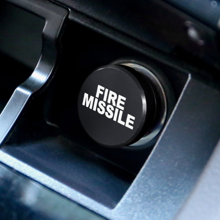 2 unidades de protetor de isqueiro metálico com a inscrição "FIRE MISSILE" para automóvel/moto: FIRE MISSILE (preto) e FIRE MISSILE (vermelho).