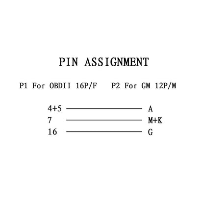 12Pin to 16Pin Car OBD2 Conversion Cable OBDII Diagnostic Adapter Cable for GM, 12Pin to 16Pin for GM