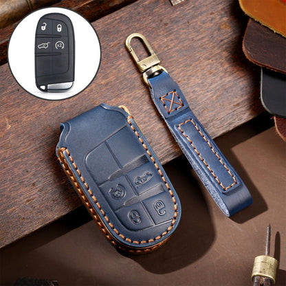 Hallmo Car Genuine Leather Key Protective Cover for Jeep Compass 4-button, For Jeep Compass 4-button (Black), For Jeep Compass 4-button (Blue), For Jeep Compass 4-button (Brown)