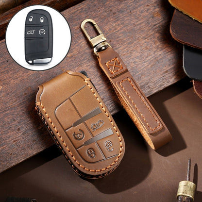 Hallmo Car Genuine Leather Key Protective Cover for Jeep Compass 4-button, For Jeep Compass 4-button (Black), For Jeep Compass 4-button (Blue), For Jeep Compass 4-button (Brown)
