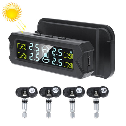 Car High Precision Solar Charging Tire Pressure Monitoring System TPMS, Built-in Beep Sensor, Built-in Beep Sensor