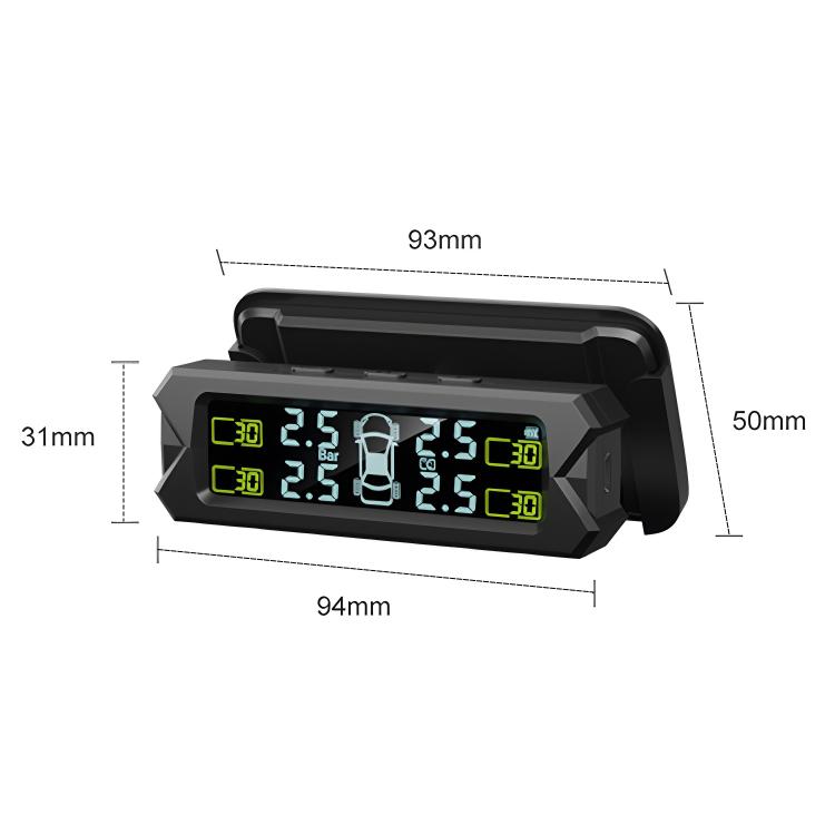 Car High Precision Solar Charging Tire Pressure Monitoring System TPMS, Built-in Beep Sensor, Built-in Beep Sensor