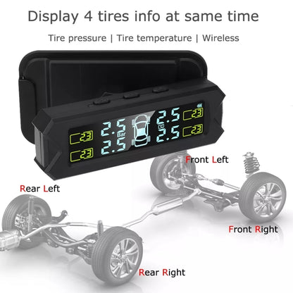 Car High Precision Solar Charging Tire Pressure Monitoring System TPMS, Built-in Beep Sensor, Built-in Beep Sensor
