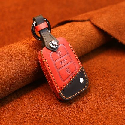 For Volkswagen Car Cowhide Leather Key Protective Cover Key Case, B Version, For Volkswagen, B Version