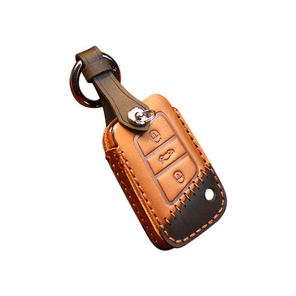 For Volkswagen Car Cowhide Leather Key Protective Cover Key Case, B Version, For Volkswagen, B Version