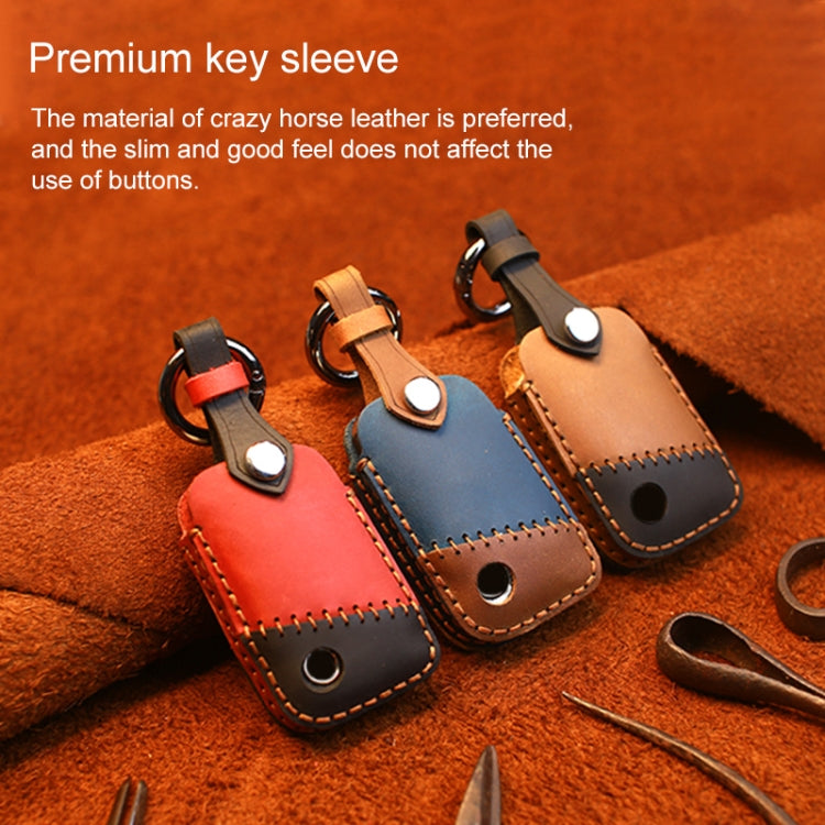 For Volkswagen Car Cowhide Leather Key Protective Cover Key Case, B Version, For Volkswagen, B Version