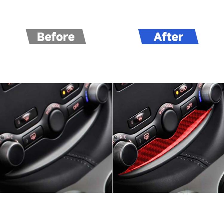 Car Carbon Fiber Air Conditioning Adjustment Panel Decorative Strip for Nissan 370Z / Z34 2009-, Left and Right Drive Universal, 2 in 1 Air Conditioning Adjustment Panel
