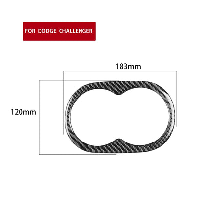 Carbon Fiber Car Rear Handrail Cup Holder Decorative Sticker for Dodge Challenger 2015 to Now, Left Driving, Rear Handrail Cup Holder
