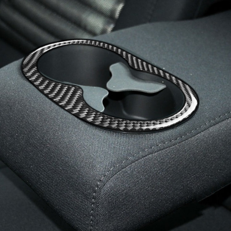 Carbon Fiber Car Rear Handrail Cup Holder Decorative Sticker for Dodge Challenger 2015 to Now, Left Driving, Rear Handrail Cup Holder